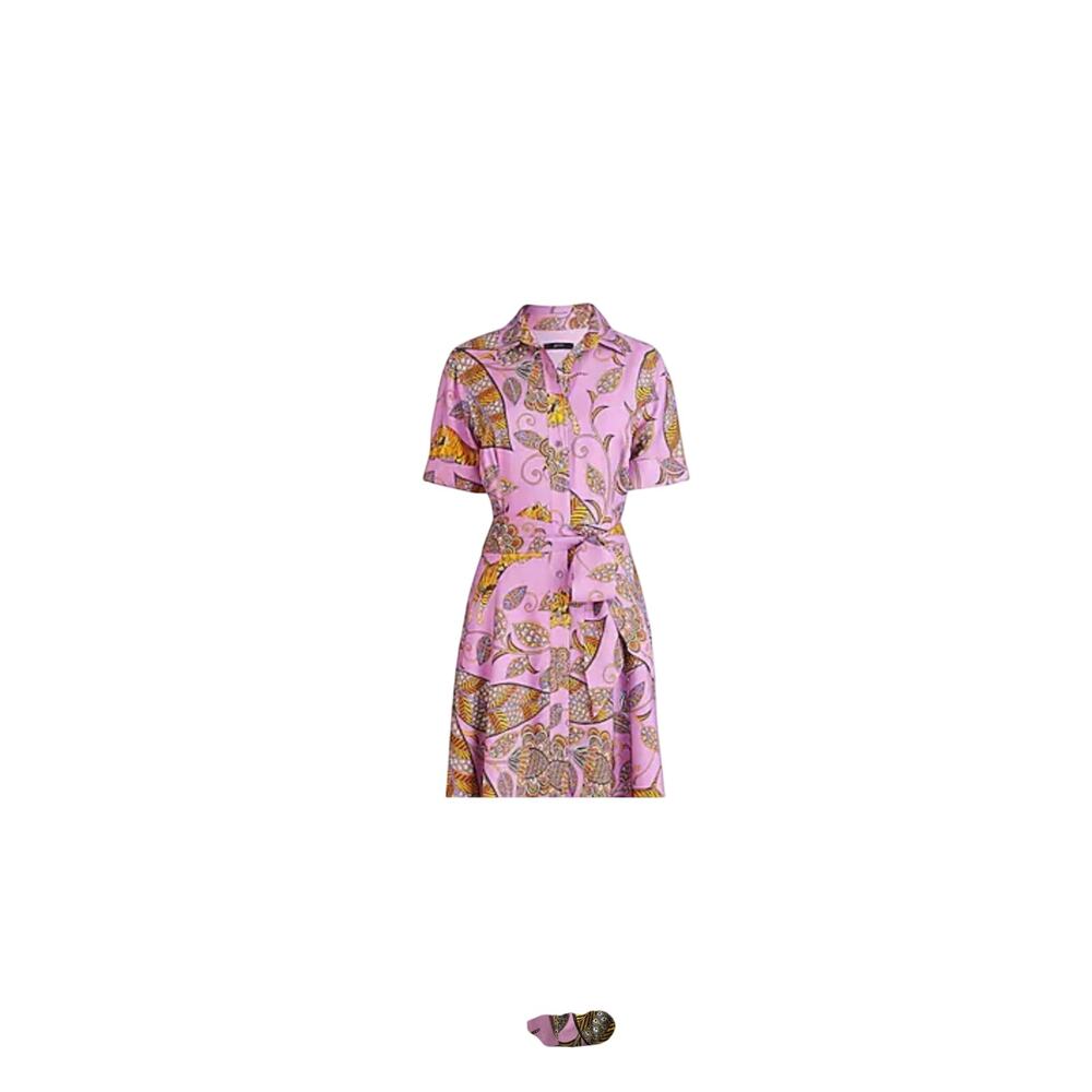 J. Crew Tie-waist short-sleeve shirtdress in tiger floral size xs - Picture 4 of 4